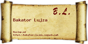 Bakator Lujza névjegykártya